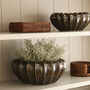 Dark Green Ribbed Decorative Bowl, thumbnail 2 of 4