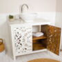 White Carved Bathroom Vanity Unit, thumbnail 4 of 9
