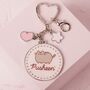 Pusheen The Cat Pink Name Keyring With Mini Charms, thumbnail 1 of 5