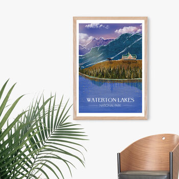 Waterton Lakes National Park Canada Travel Poster Print, 4 of 8