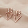 Textured Triangle Charm Stud Earrings, thumbnail 3 of 6