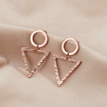 Textured Triangle Charm Stud Earrings, 3 of 6