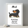 Wire Haired Daschund Dog Name And Personality Print, thumbnail 1 of 2