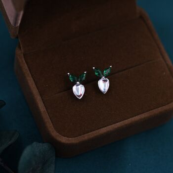 Sterling Silver Cute Carrot Stud Earrings, 4 of 12
