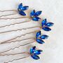 Gold And Royal Blue Hair Pin Set, thumbnail 1 of 6