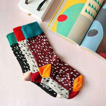 Personalised Dalmatian Colour Block Socks In A Box, 3 of 10