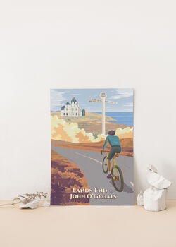 Lands End To John O'groats Cycling Travel Poster Print, 2 of 8