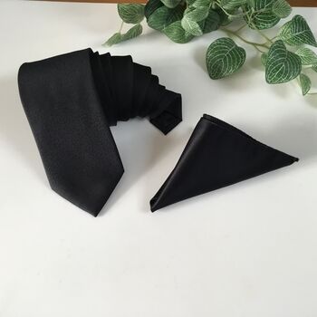 Luxury Black Silk Neck Tie – Timeless And Elegant, 6 of 8