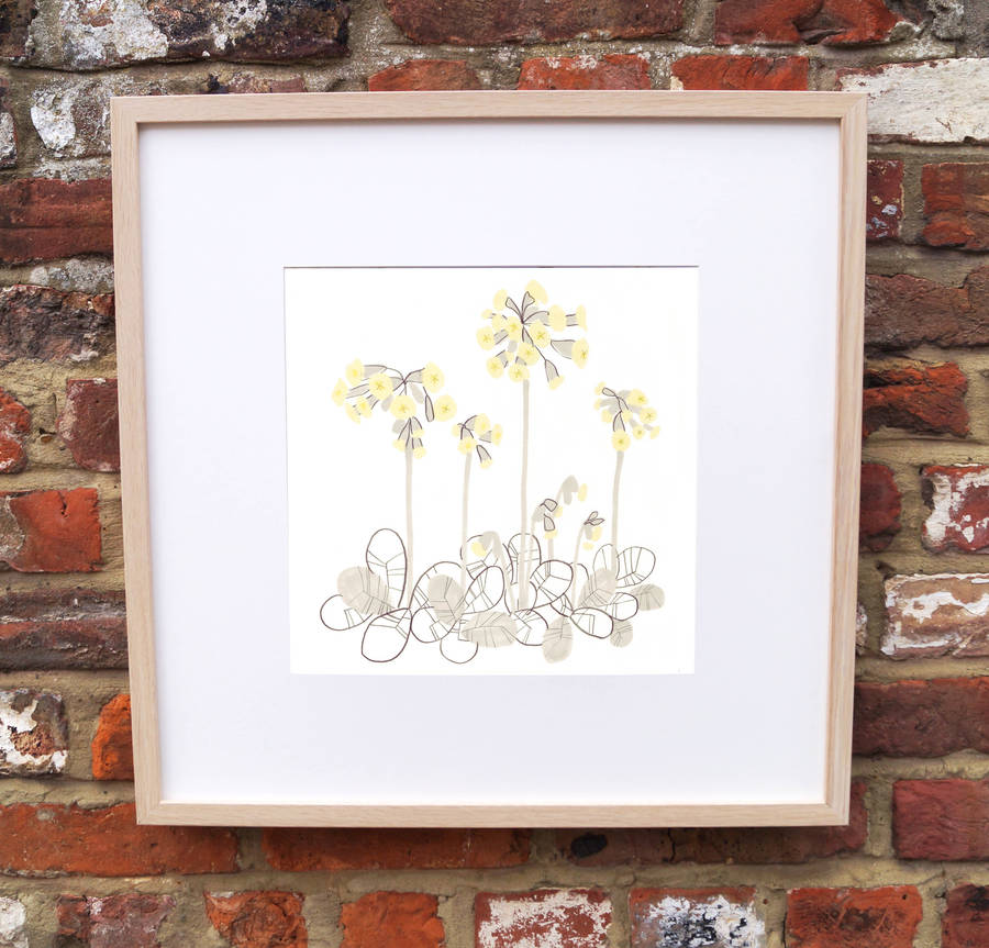 Cowslip Floral Print Yellow And Grey, 1 of 5