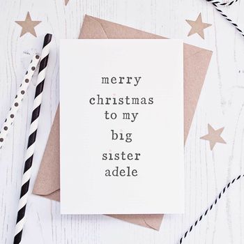 Personalised Happy Christmas Sibling Card, 2 of 2