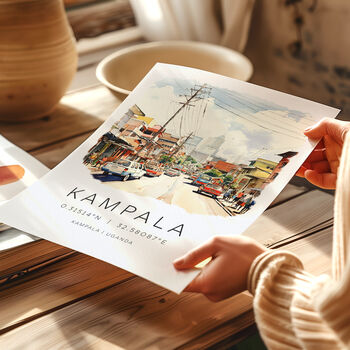Uganda Travel Print Of The City Of Kampala, 2 of 7