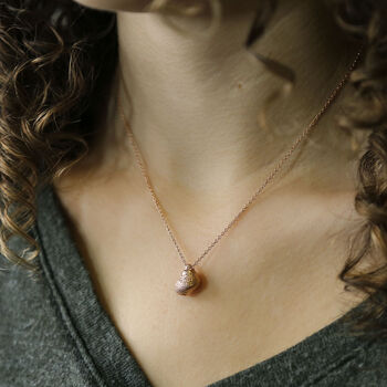 Sterling Silver Rose Gold Nutmeg Shell Necklace, 2 of 5