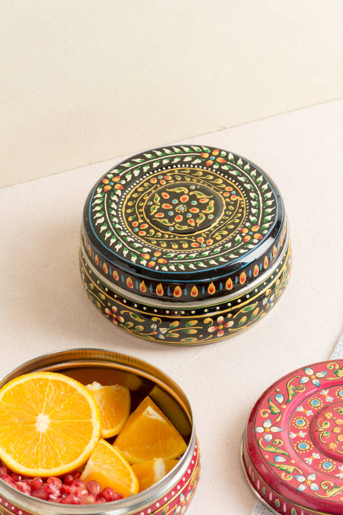 Enamel Coated Decorative Food Container By Mytri Designs