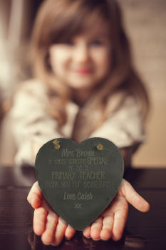 Personalised Slate Heart Thank You Teacher Gift, 2 of 4