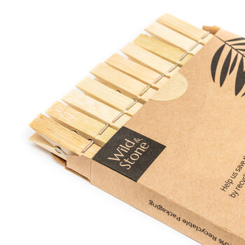 Bamboo Laundry Pegs Biodegradable 20 Pack, 3 of 8