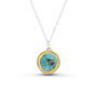 Small Round Turquoise Reef Sterling Silver Pendant, thumbnail 1 of 7