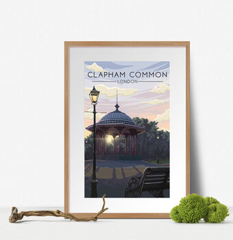 Clapham Common London Travel Poster Art Print, 2 of 7