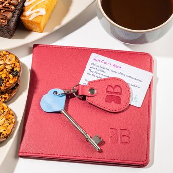 Eco Friendly Disabled Blue Badge Vegan Leather Wallet And Radar Key Made From Recycled Bottles In Raspberry Red, 4 of 6