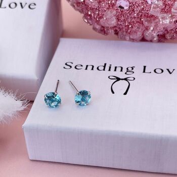 March Birthstone Aquamarine Earrings, 3 of 6