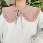 Dusty Pink Cotton Detachable Collar With Frill, thumbnail 1 of 5