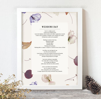 Custom Made Personalised Floral Poem Print, 2 of 7