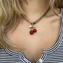 Cherry Statement Mesh Chain Necklace, thumbnail 1 of 2