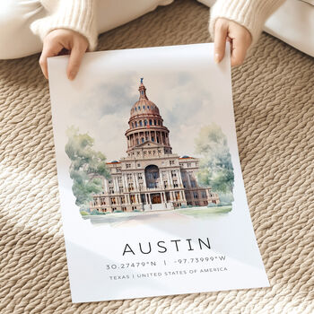 City Landmark Travel Destination Cards For Austin Texas, 4 of 7