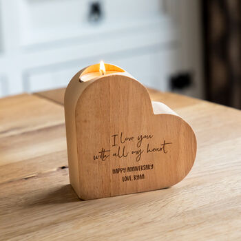 Personalised I Love You With All My Heart Candle Holder Gift, 4 of 4