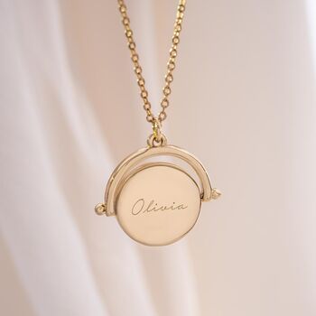 Round Spinner Personalised Name Necklace, 3 of 12