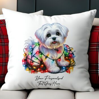Personalised Maltese In Christmas Lights, 2 of 10