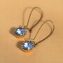 Round Blue Rhinestone Long Earrings, thumbnail 7 of 7