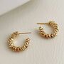 Vintage Twisted C Shape Wave Metal Earlobe Earrings, thumbnail 9 of 9