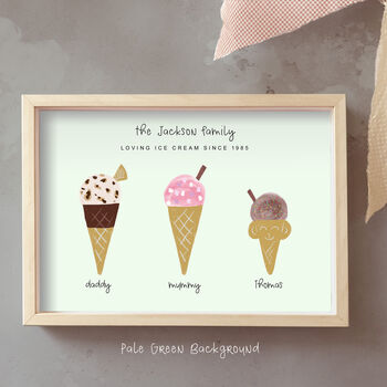 Personalised Illustrated Ice Cream Family Print, 5 of 8