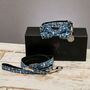 The Salcombe Blue Nautical Dog Collar Bow Tie And Lead Set, thumbnail 3 of 7