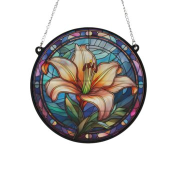 Lily Stained Glass Effect Suncatcher, 6 of 6