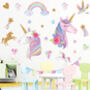 Unicorns Rainbows Bunting Removable Wall Stickers, thumbnail 1 of 5