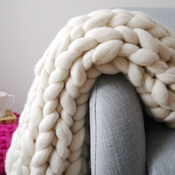 Woolacombe Super Chunky Hand Knitted Throw, 5 of 9