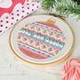 Retro Christmas Bauble Embroidery Kit, thumbnail 4 of 6