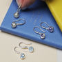 Birthstone Gemstone Hook Earrings In Sterling Silver, thumbnail 7 of 8