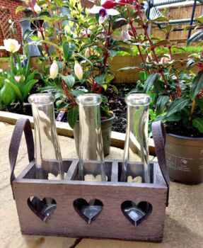 Wooden Heart Tray With Bottles, 2 of 3
