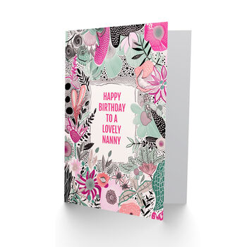 Boho Wildflowers Pink Flowers Nanny Birthday Card, 2 of 5