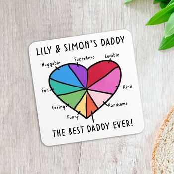 Personalised Pie Chart Coaster For Dad, 2 of 3