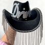 Personalised Black Rhinestone Fringe Cowboy Hat, thumbnail 4 of 7