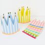 Striped Party Crowns Pack Of Eight, thumbnail 1 of 10