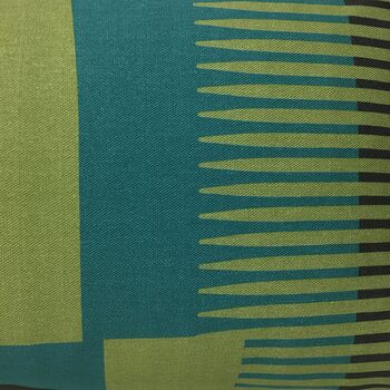 Combed Stripe Cushion Olive, Teal + Turquoise, 3 of 5