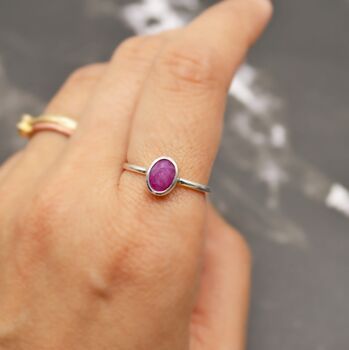 Red Ruby Sterling Silver Ring, 8 of 8