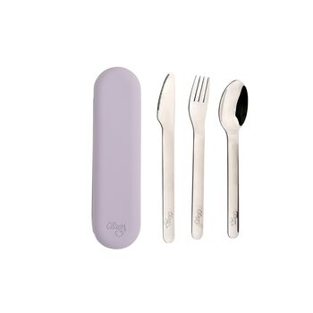 Citron Travel Stainless Steel Cutlery Set With Case, 11 of 11