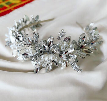 Silver Leaf Bridal Crown, 5 of 6