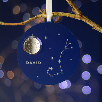 Personalised Star Sign Zodiac Christmas Tree Ornament, 4 of 4