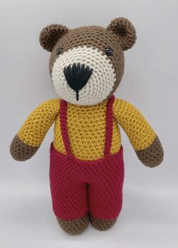 Handmade Crochet Bear Soft Toy, 5 of 7